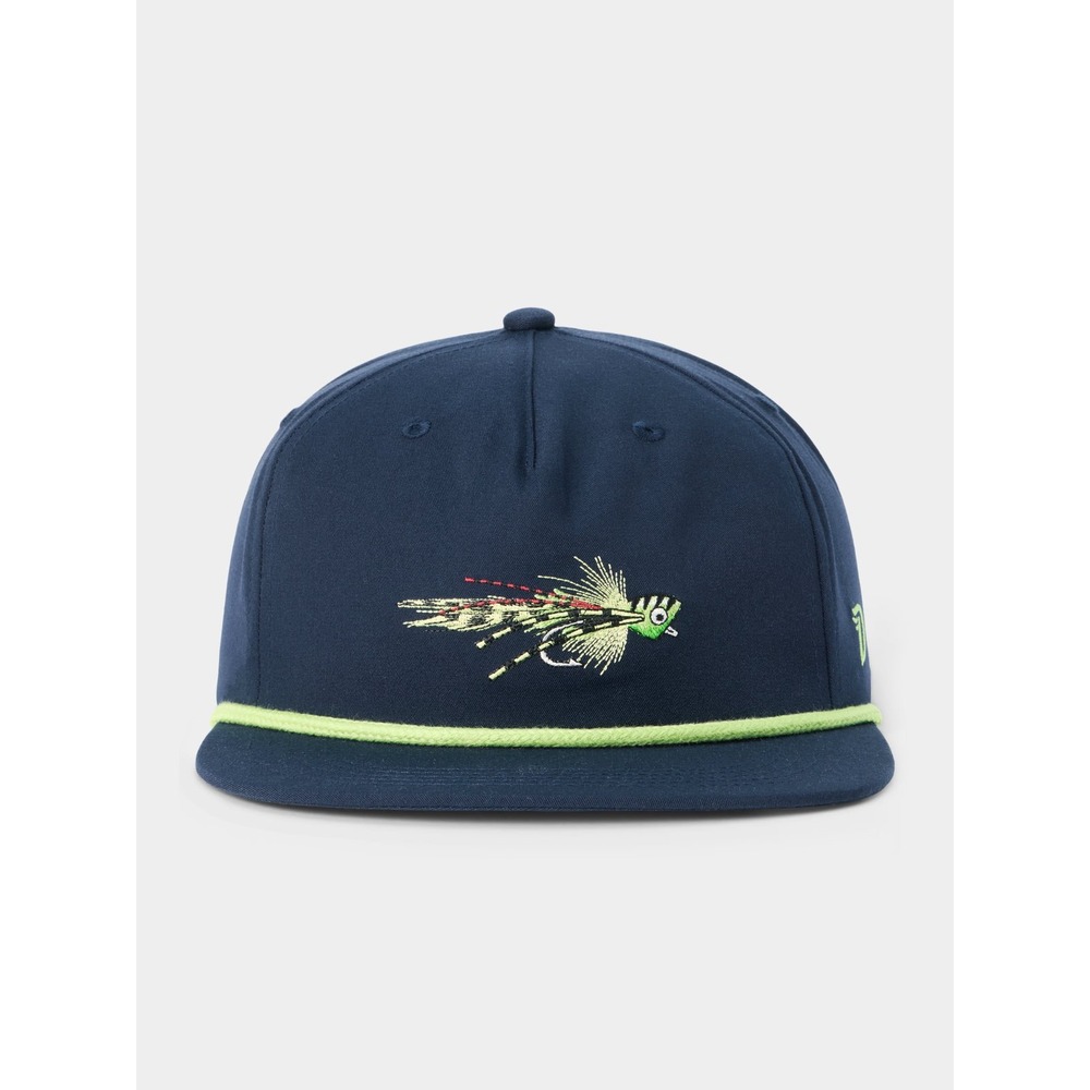 Duck Camp Fly Fishing Rope Hat Mens Navy Blue Snapback Lure Embroidery New NWT